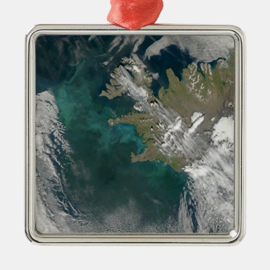 Phytoplankton blüht im Nordatlantik Silbernes Ornament (Vorne)