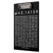 pi= 3.14159 Black White Math Science pi Day Digita Klemmbrett (Links)