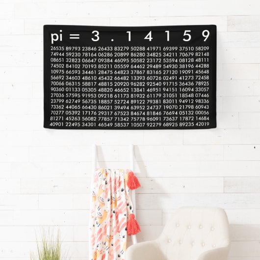 pi= 3,14159 Schwarz-weiße Banner (Insitu)