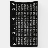 pi= 3,14159 Schwarz-weiße Banner (Vertikal)