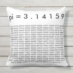 pi= 3,14159 Schwarz-weiße Kissen
