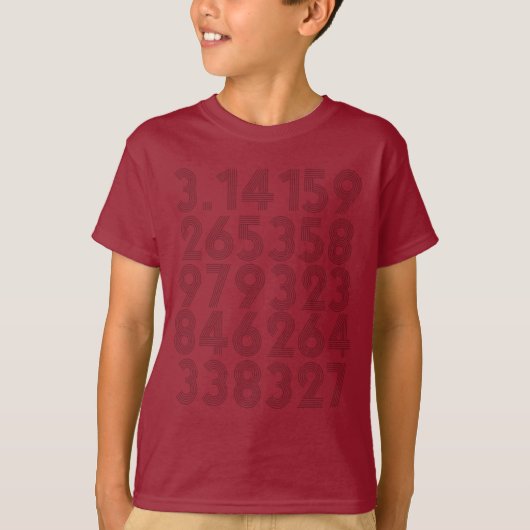 pi= 3,14159 Ziffern PiDay-Mathematiknummern T-Shirt (Vorderseite)