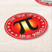 Pi 3/14/15 Jahr 9:26:53 Runder Pappuntersetzer (Angewinkelt)