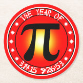 Pi 3/14/15 Jahr 9:26:53 Runder Pappuntersetzer (Vorderseite)