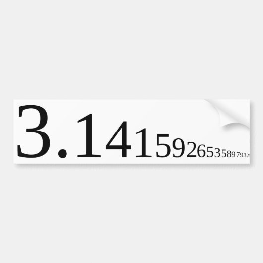 Pi - 3.14.. autoaufkleber (Vorne)