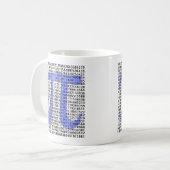 Pi 3.14 bis Hundert Ziffern Kaffeetasse (Vorderseite Links)