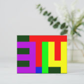 PI = 3,14 POSTKARTE (Stehend Vorderseite)