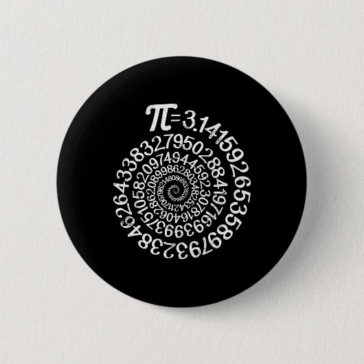 Pi = 3,14 Spiral Mathe Science Geek 3,14 Pi Day St Button (Vorderseite)