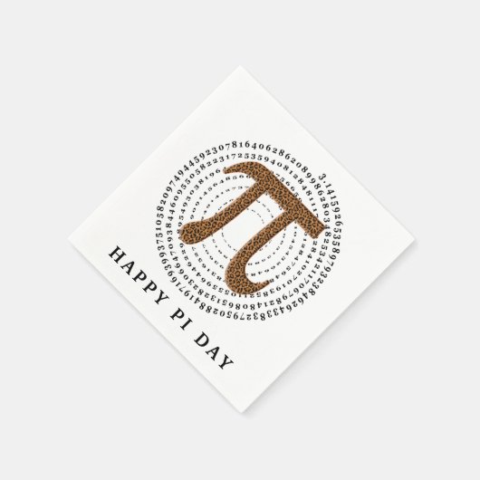 Pi 3.14 Spiral Number Leopard Muster Happy Pi Day Serviette (Ecke)