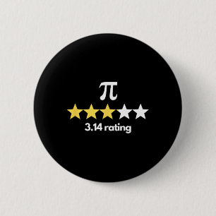 Pi 3.14 Star Rating Funny Pi Spaß Pi Day Novelty Button