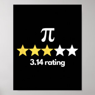 Pi 3.14 Star Rating Funny Pi Spaß Pi Day Novelty Poster