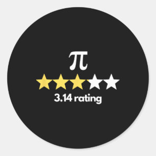 Pi 3.14 Star Rating Funny Pi Spaß Pi Day Novelty Runder Aufkleber