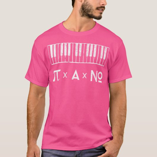 Pi A No Music Design - Funny Piano T-Shirt (Vorderseite)