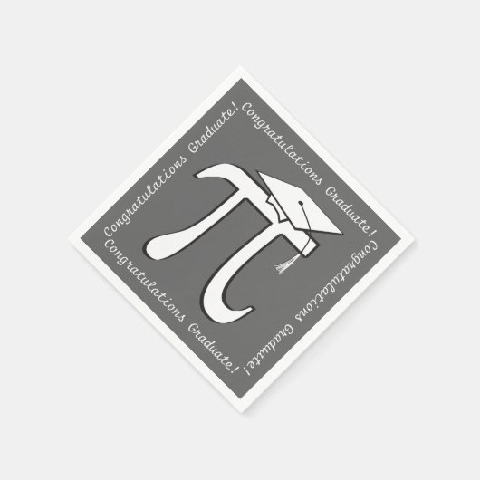 Pi Abschluss - Math Grad Themenpapier Napkins Serviette (Ecke)
