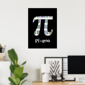 Pi-ano ~ Funny Math Music Geek Poster (Heimbüro)