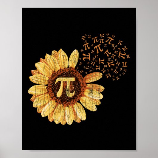 Pi Apparel Pi Day Sonnenblume Kleidung Math Funny Poster (Vorne)