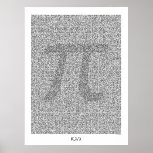 Pi art bis 31.415. Dezimalstelle mit großem Pi Poster
