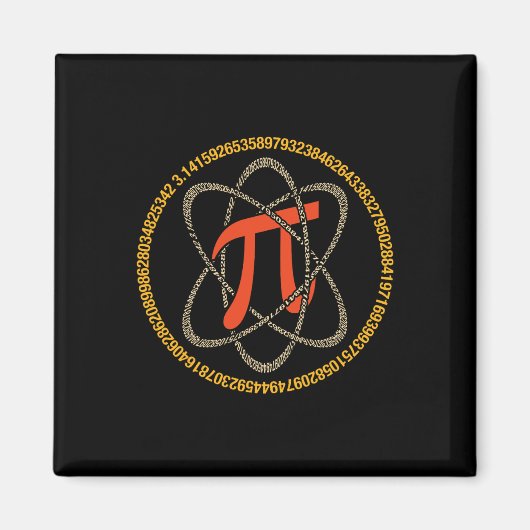 Pi Atom - Pi Day and Mathe Lover Gift Magnet (Vorne)