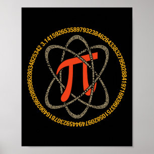 Pi Atom - Pi Day and Mathe Lover Gift Poster