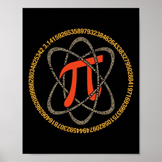 Pi Atom - Pi Day and Mathe Lover Gift Poster (Vorne)