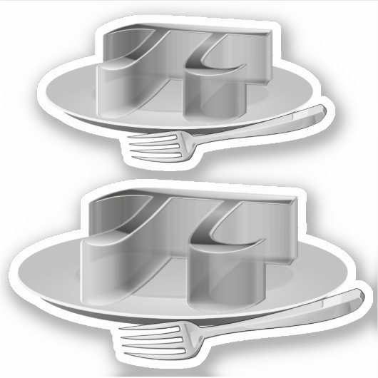 Pi auf einem Silberplatter Aufkleber (Vorderseite)