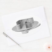 Pi auf einem Silberplatter Ovaler Aufkleber (Umschlag)