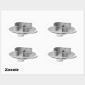 Pi auf einem Silberplatter Ovaler Aufkleber (Blatt)