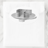 Pi auf einem Silberplatter Ovaler Aufkleber (Tasche)