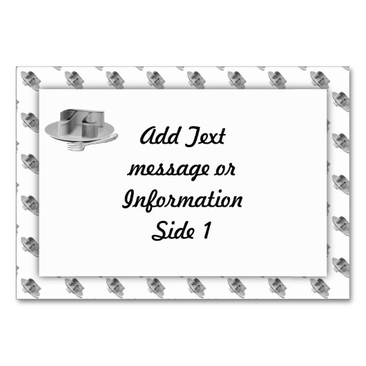 Pi auf einem Silberplatter Tischnummer (Vorderseite)