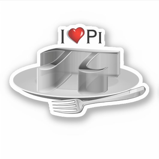 Pi auf einem Silbertablett Aufkleber (Vorderseite)