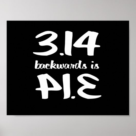 Pi Backwards ist Pie Poster (Vorne)