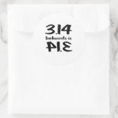Pi Backwards ist Pie Runder Aufkleber (Tasche)
