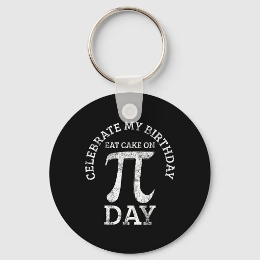 Pi Birthday Math Day Vintag Schlüsselanhänger (Vorderseite)