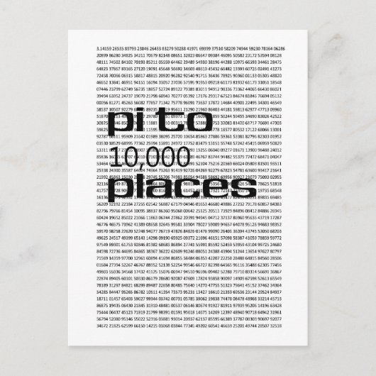 Pi bis 10000 Plätze Postkarte (Vorderseite)