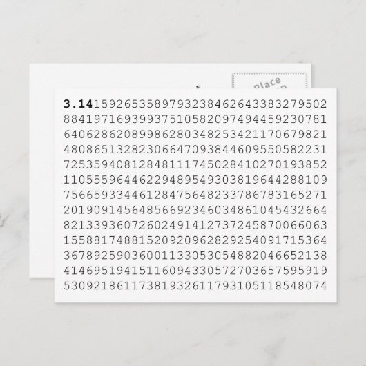 Pi Celebrate 3,14 Pi Day Postkarte (Vorne/Hinten)