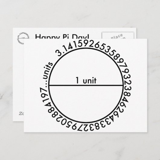 Pi Circle Postkarte (Vorne/Hinten)