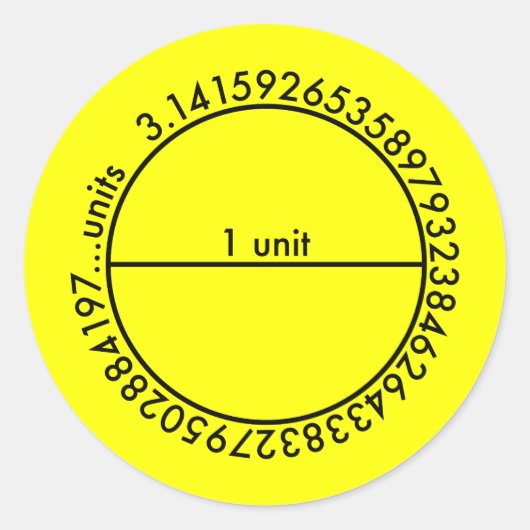 Pi Circle Runder Aufkleber (Vorderseite)