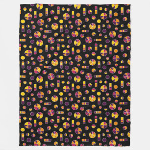 Pi Circles and Bars Pattern 271019v2 - Black Fleecedecke