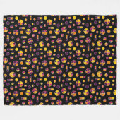 Pi Circles and Bars Pattern 271019v2 - Black Fleecedecke (Vorderseite (Horizontal))