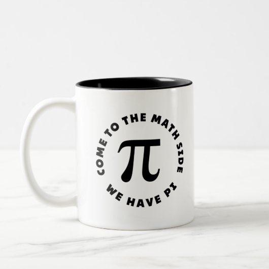 PI  Come to the math side we have pi Zweifarbige Tasse (Links)