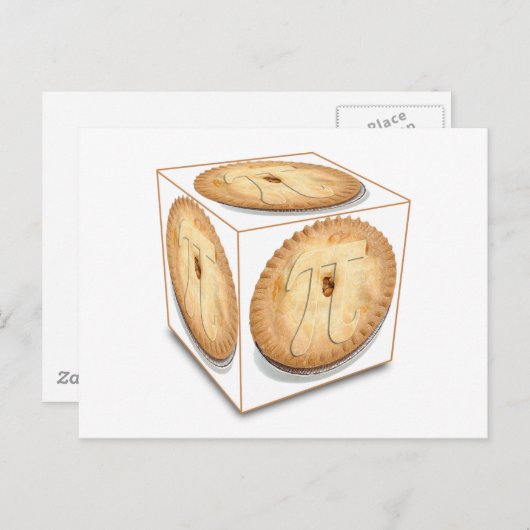 Pi Cubed (PIE CUBED) PI PIE CRUST Postkarte (Vorne/Hinten)