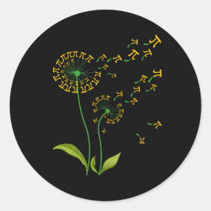 Pi Dandelion Pi Day Dandelion 3,14 Pi Nummernmathe Runder Aufkleber