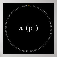Pi, das irrationale, mathematisch konstante Poster