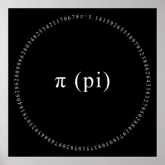 Pi, das irrationale, mathematisch konstante Poster (Vorne)