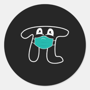 Pi Day 2025 Pi Tragen Maske Math Shirt für Lehrer Runder Aufkleber