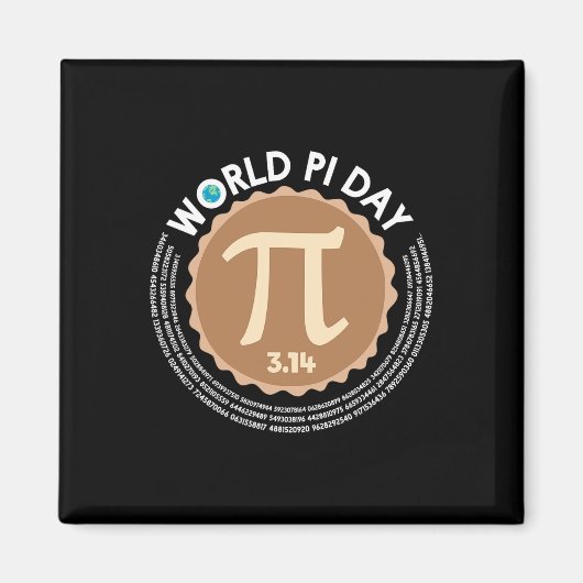 Pi Day - 3.14 März 14 - Math Geometry Nerd - Pie Magnet (Vorne)
