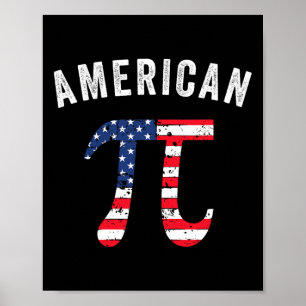 Pi Day American Flag Patriotic Mathe Nerd 3.14 Jul Poster