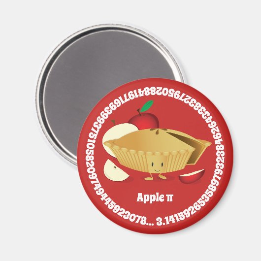 Pi Day Apple Pie Cartoon Zeichennummern Magnet (Vorderseite/Rückseite)
