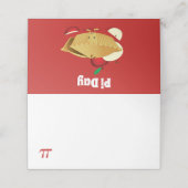 Pi Day Apple Pie Cartoon Zeichennummern Platzkarte (Außenseite Aufgefaltet)
