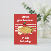 Pi Day Apple Pie Cartoon Zeichennummern Postkarte (Stehend Vorderseite)